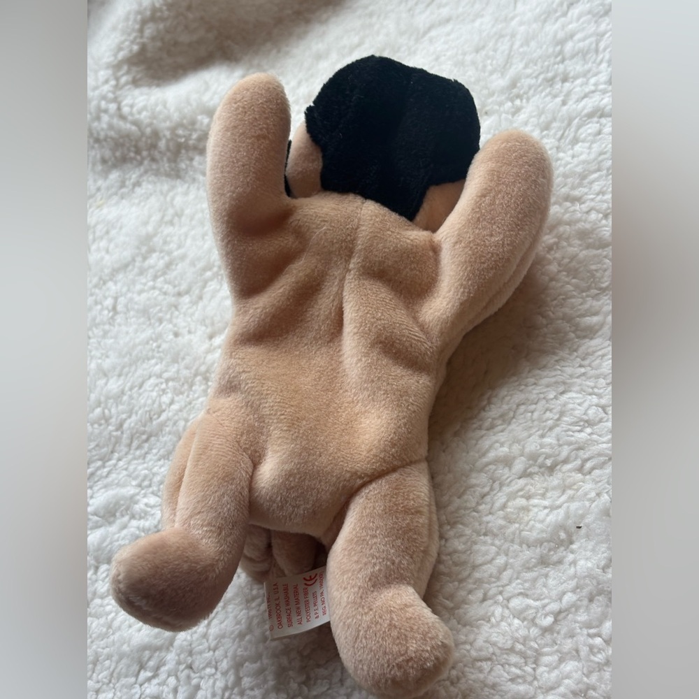 Ty Beanie Babies “Pugsly” Plush Dog Toy - Black and Tan. Retired - Picture 7 of 8